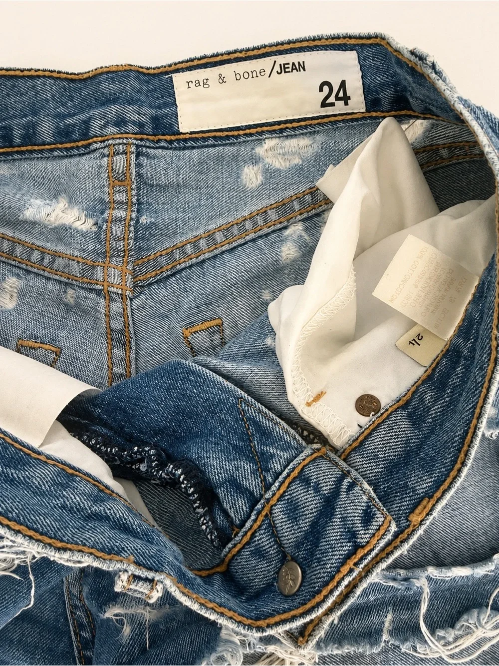 Rag & Bone Distressed Denim Cutoff Shorts – Size 24 – Like New